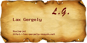 Lax Gergely névjegykártya